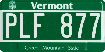 VT license plate PLF877