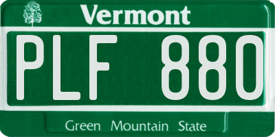 VT license plate PLF880