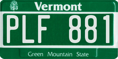 VT license plate PLF881