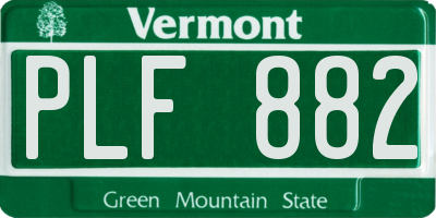 VT license plate PLF882