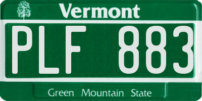 VT license plate PLF883