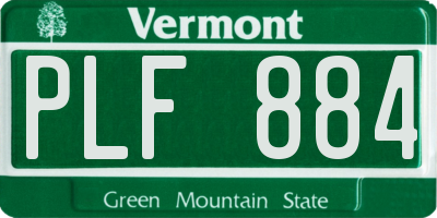VT license plate PLF884