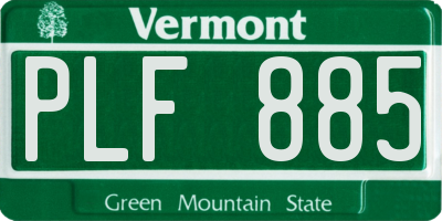 VT license plate PLF885