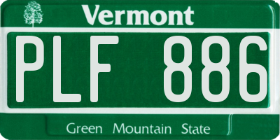 VT license plate PLF886