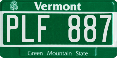VT license plate PLF887