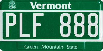 VT license plate PLF888