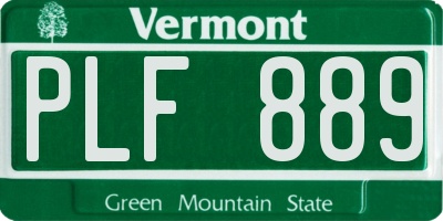 VT license plate PLF889