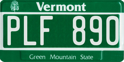 VT license plate PLF890