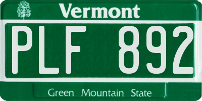 VT license plate PLF892