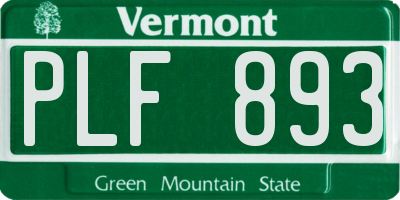VT license plate PLF893