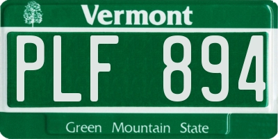 VT license plate PLF894