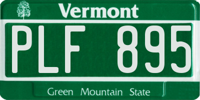 VT license plate PLF895