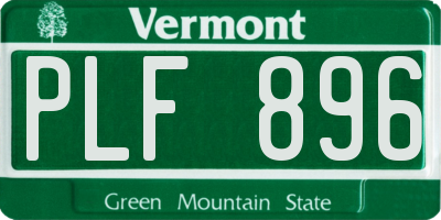 VT license plate PLF896