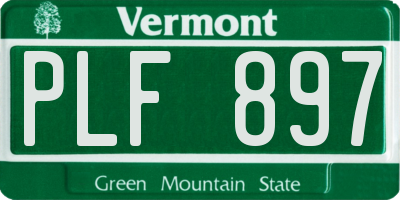 VT license plate PLF897
