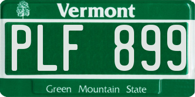 VT license plate PLF899