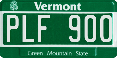 VT license plate PLF900