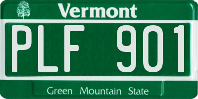 VT license plate PLF901