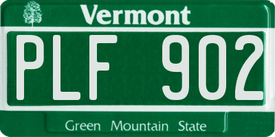 VT license plate PLF902