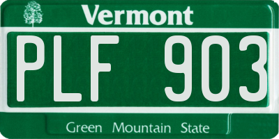 VT license plate PLF903