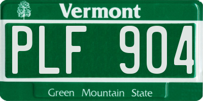 VT license plate PLF904
