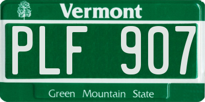 VT license plate PLF907