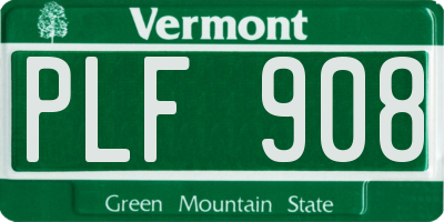 VT license plate PLF908