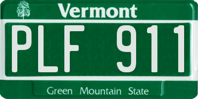 VT license plate PLF911