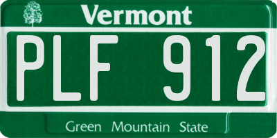 VT license plate PLF912