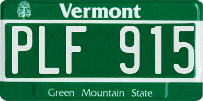 VT license plate PLF915