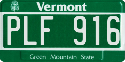 VT license plate PLF916