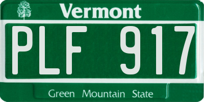 VT license plate PLF917