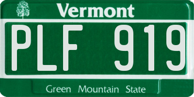 VT license plate PLF919