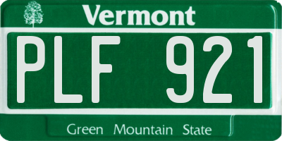 VT license plate PLF921