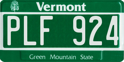 VT license plate PLF924