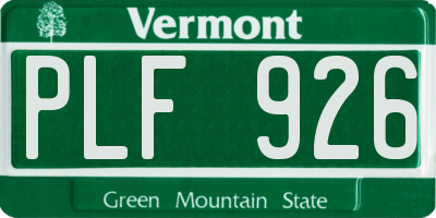 VT license plate PLF926