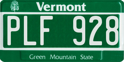 VT license plate PLF928