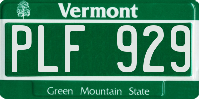 VT license plate PLF929