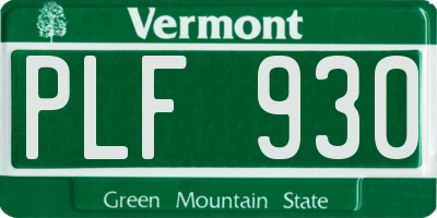 VT license plate PLF930