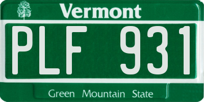 VT license plate PLF931