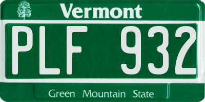 VT license plate PLF932