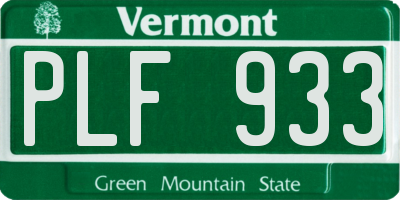 VT license plate PLF933