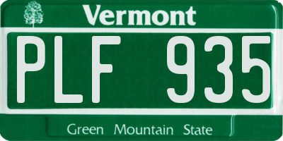VT license plate PLF935