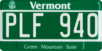 VT license plate PLF940