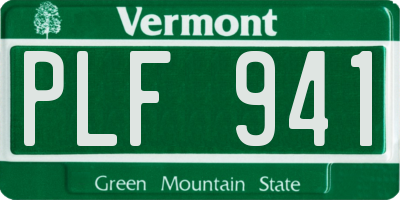 VT license plate PLF941