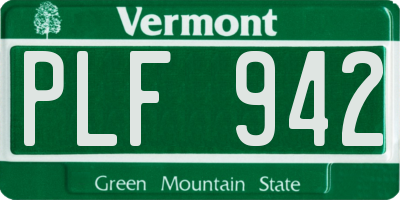 VT license plate PLF942