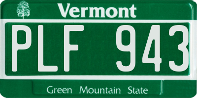 VT license plate PLF943