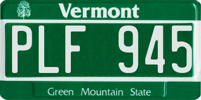 VT license plate PLF945