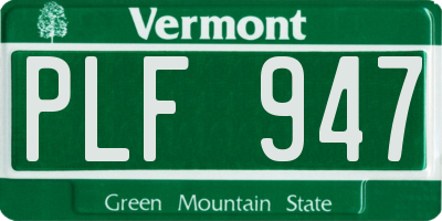 VT license plate PLF947