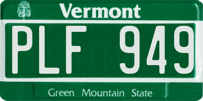 VT license plate PLF949