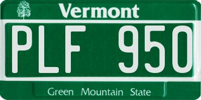 VT license plate PLF950